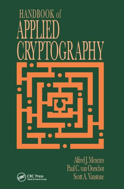Cover of the handbook of applied cryptography